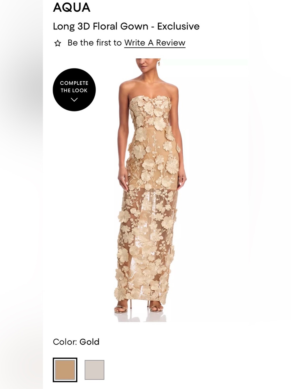 Bloomingdale's Aqua long 3d floral gown